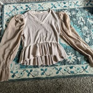 Cute Ruffle Peplum Blouse